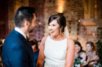 Wedding couple at Shustoke Barns