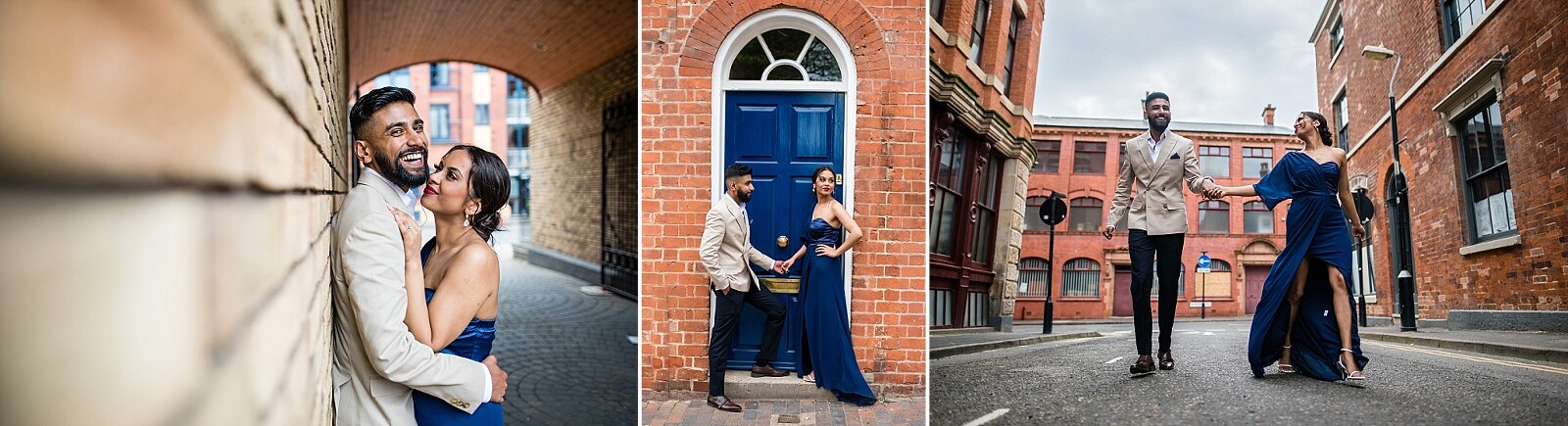 a couple practicing wedding poses before wedding
